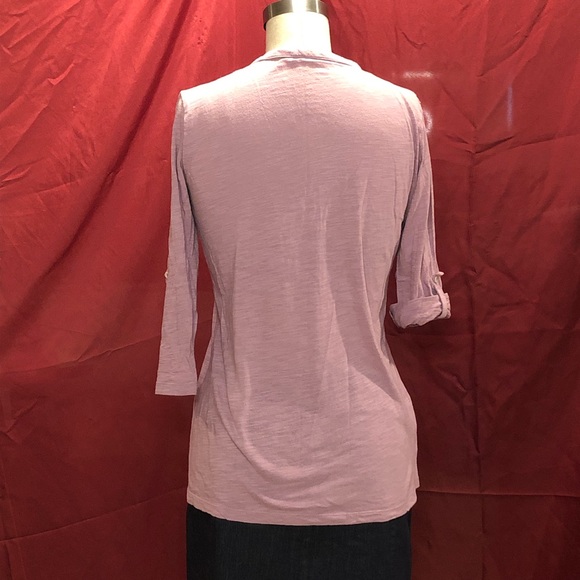 LOFT Deep V-Neck Roll Sleeve T-Shirt XS - Picture 11 of 11